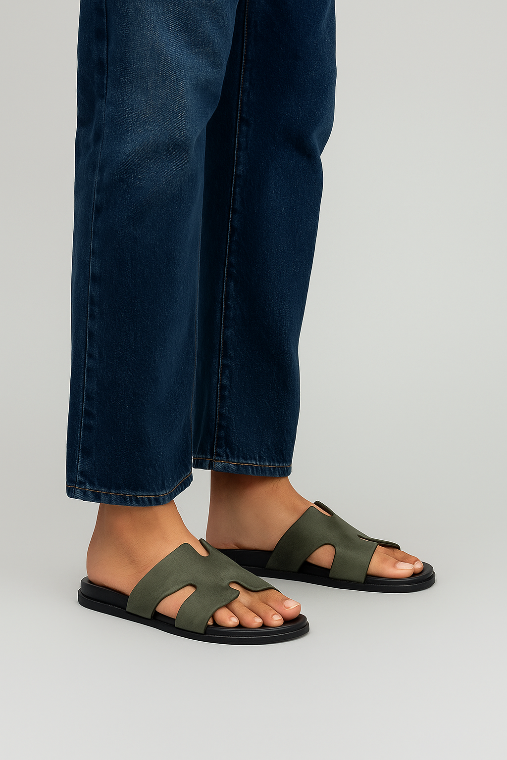 Slider Men | Francesca Suede Green