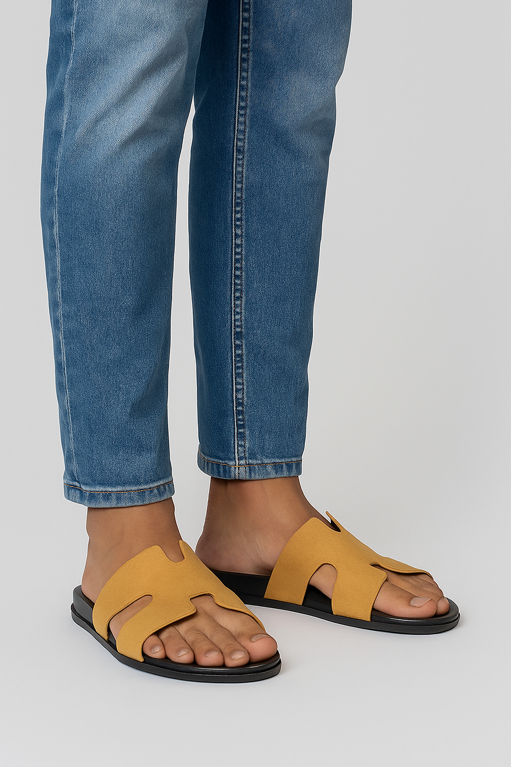Slider Men | Francesca Suede Yellow
