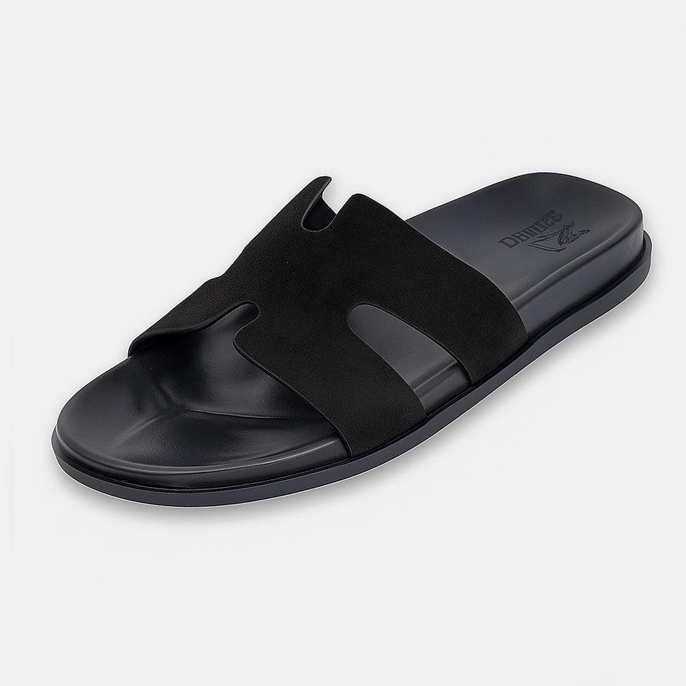 Slider Men | Francesca Suede Black
