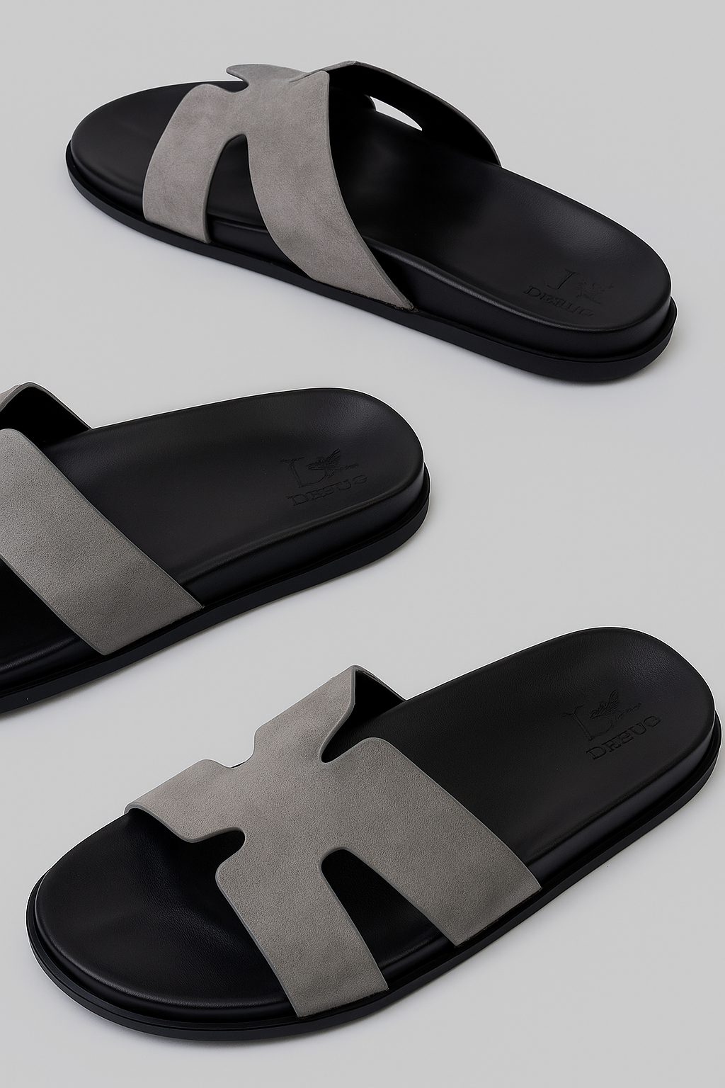 Slider Men | Francesca Suede Grey