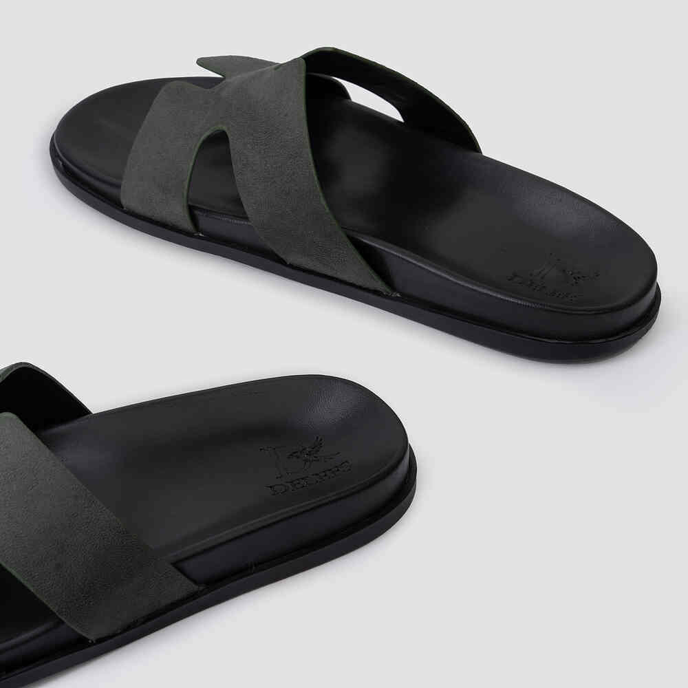 Slider Men | Francesca Suede Green