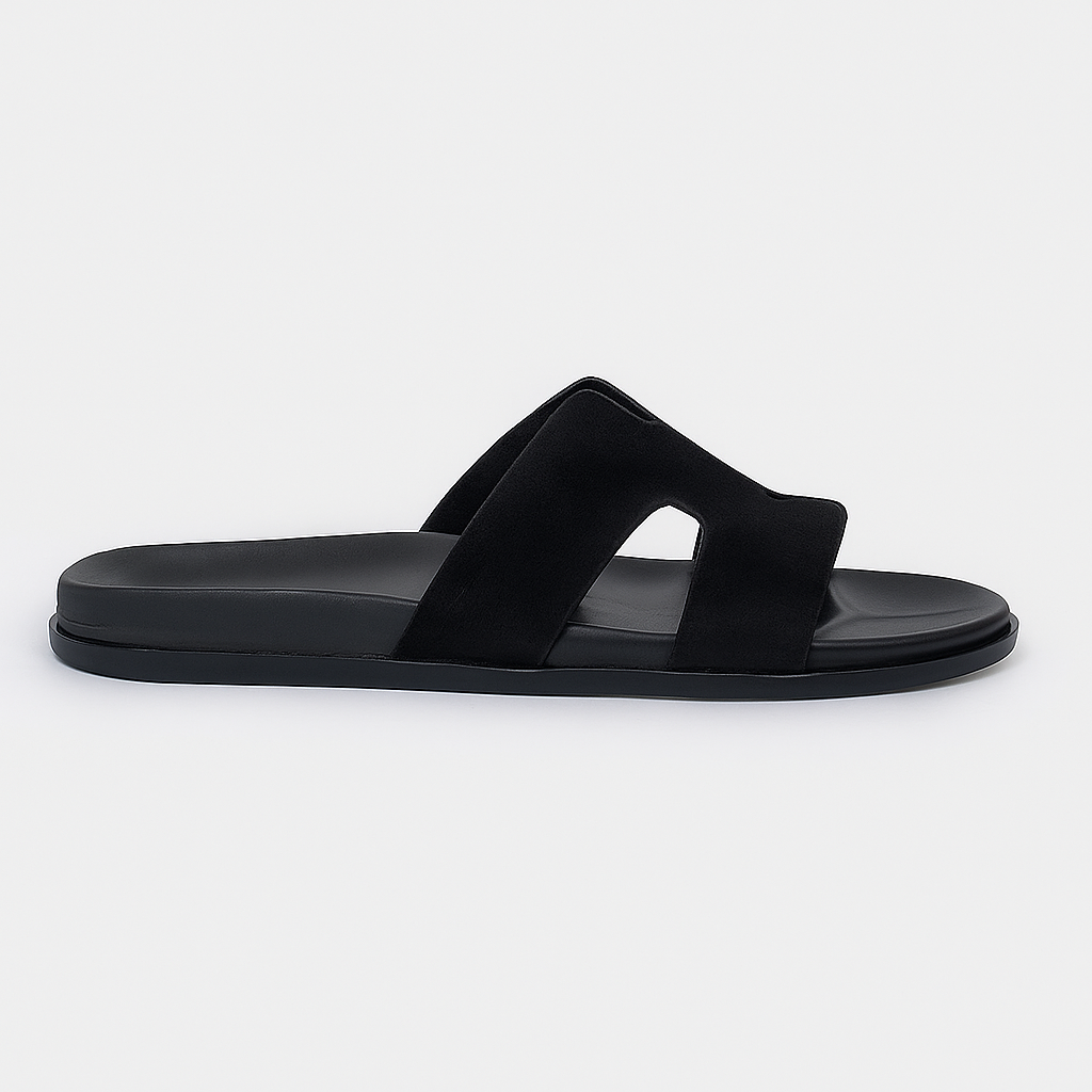 Slider Men | Francesca Suede Black