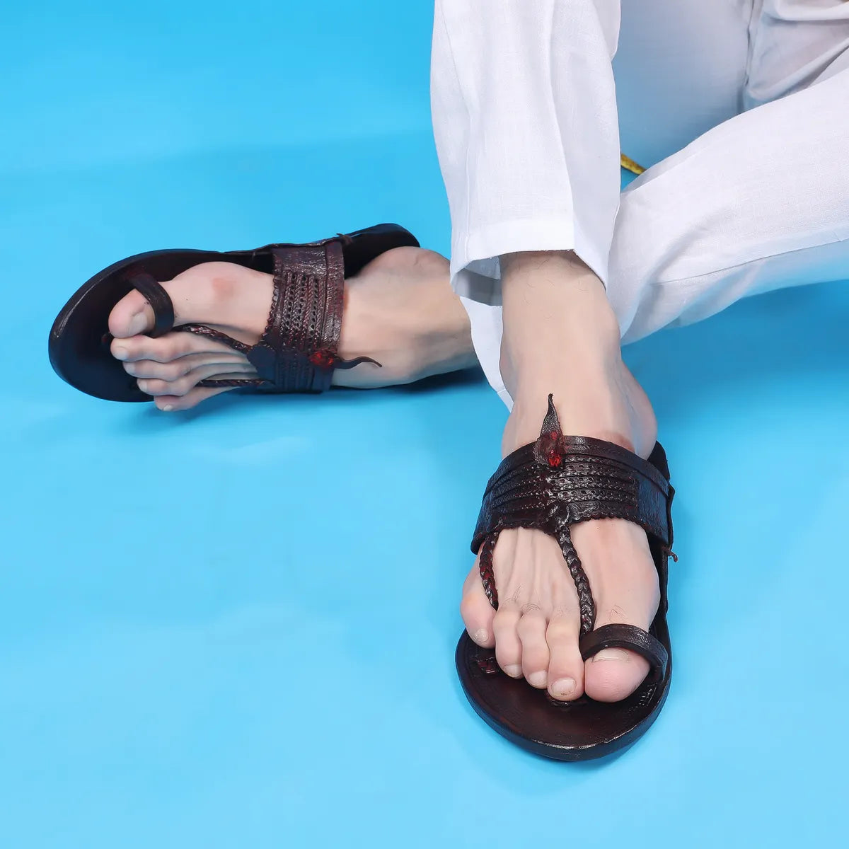 Handcrafted Brown Leather Kolhapuri Chappals