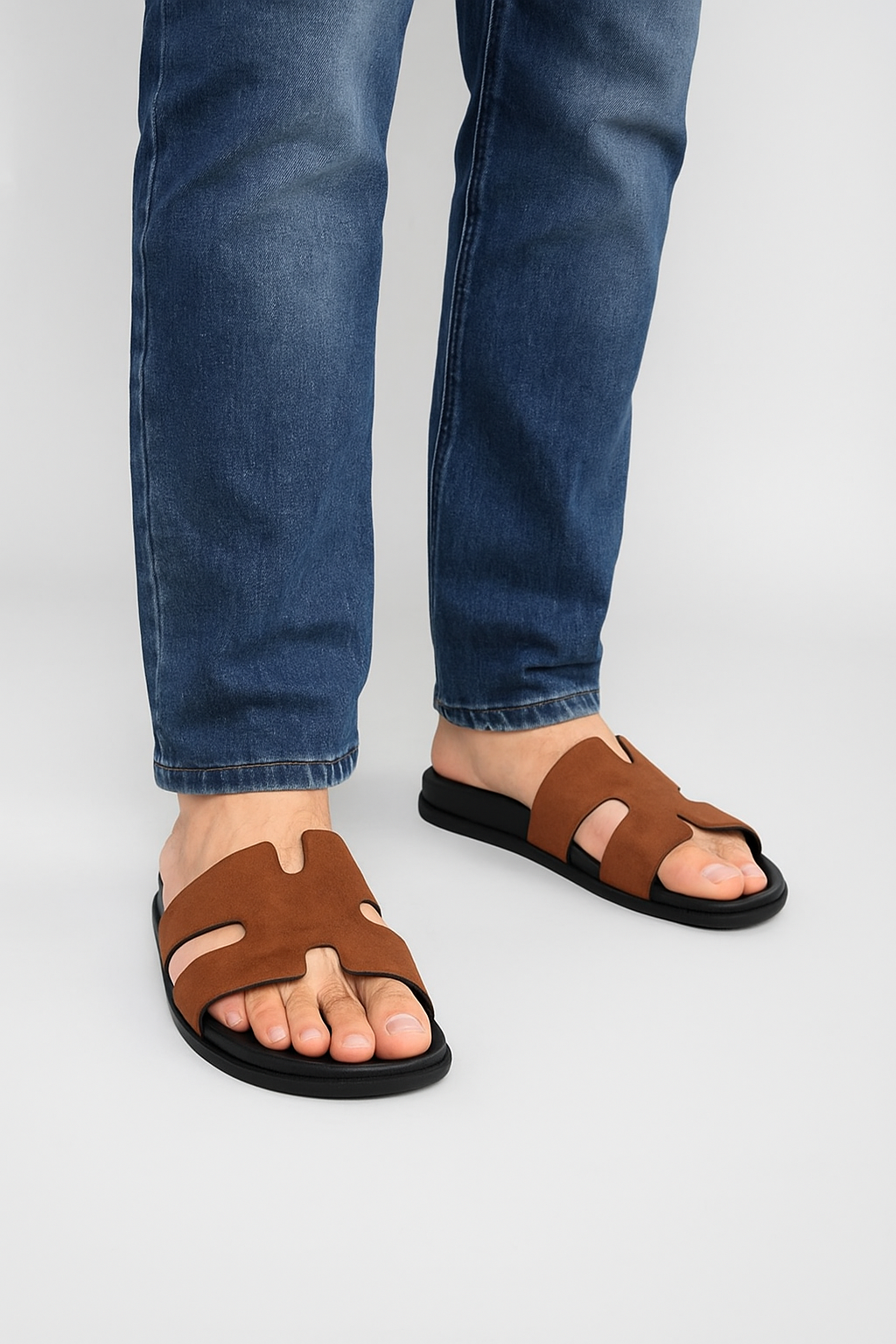 Slider Men | Francesca Suede Tan