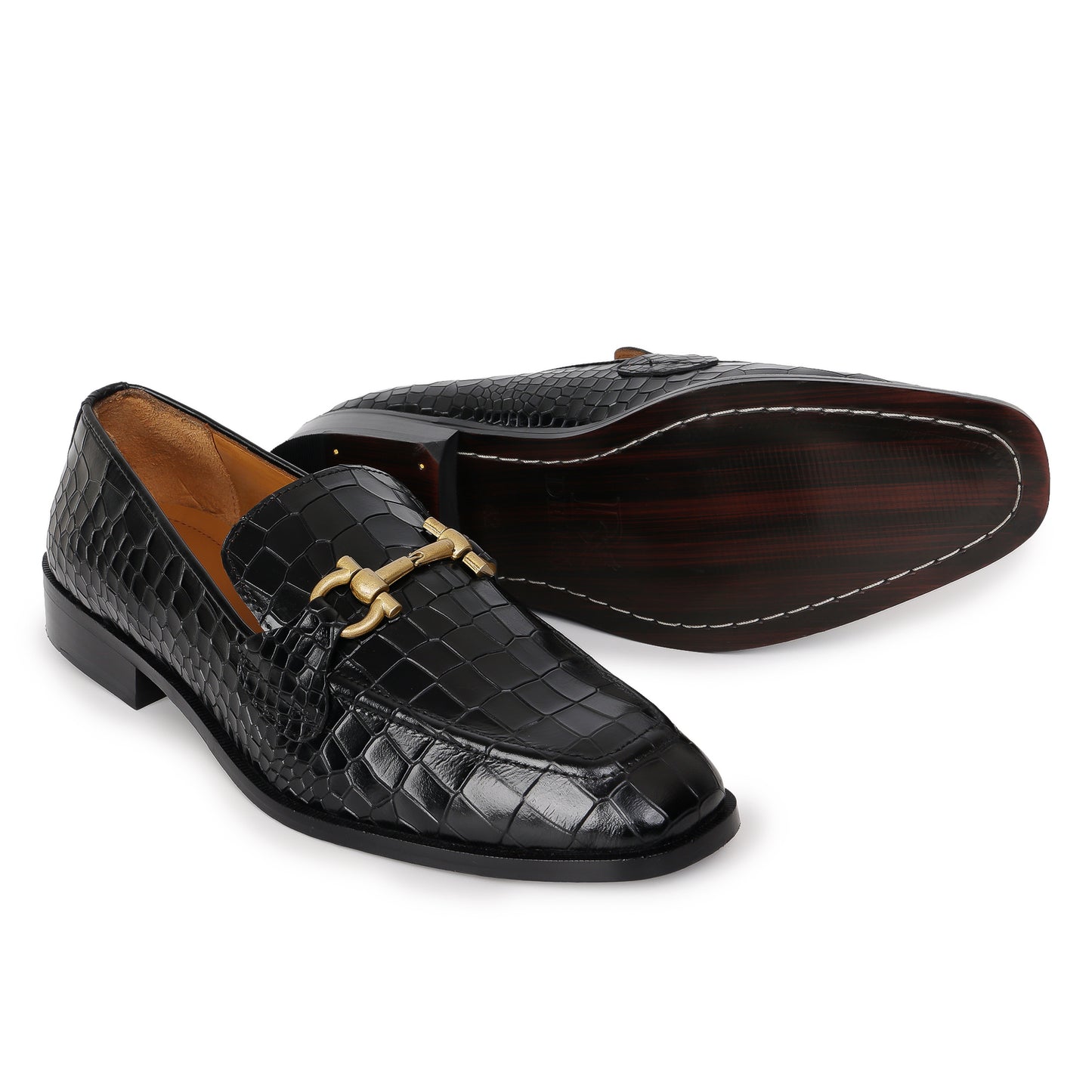 Delefs Men's Soft leather, effortless style Black Shoes