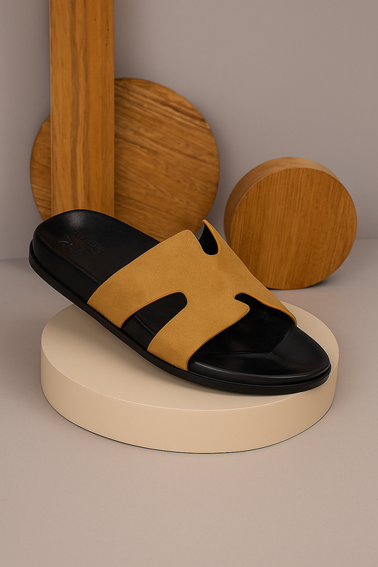Slider Men | Francesca Suede Yellow