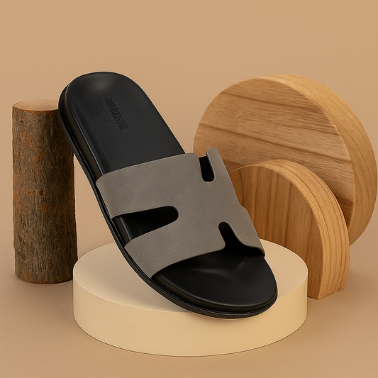 Slider Men | Francesca Suede Grey