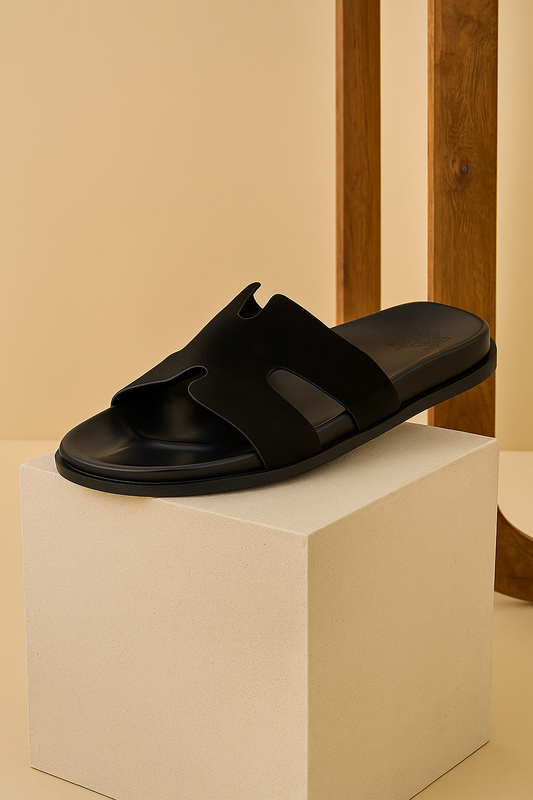 Slider Men | Francesca Suede Black