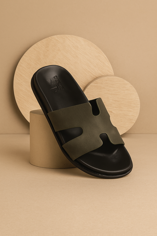 Slider Men | Francesca Suede Green