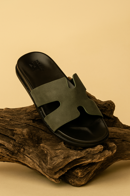 Slider Men | Francesca Suede Green