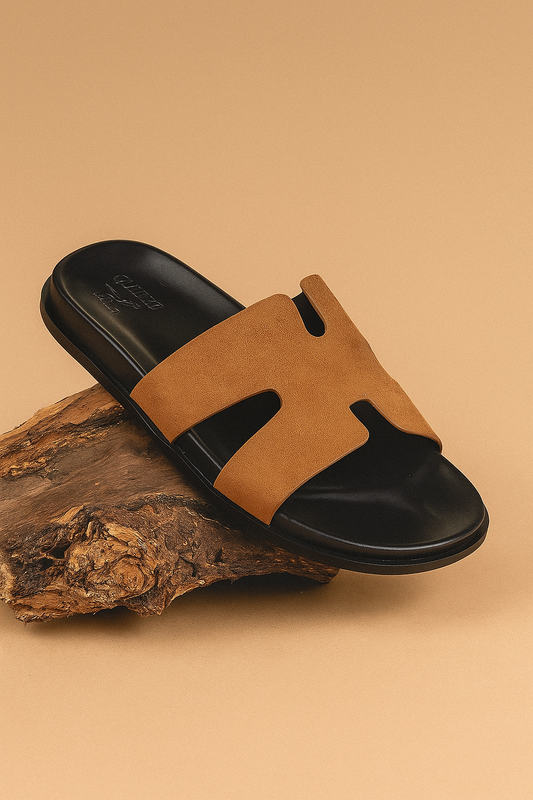 Slider Men | Francesca Suede Tan
