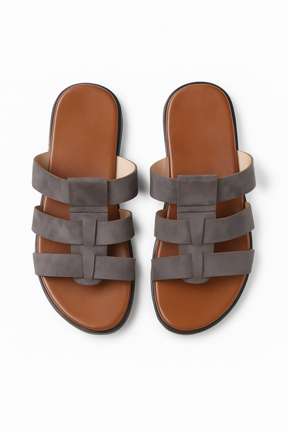 Slider-Men| Jean Brown & Super Suede Grey
