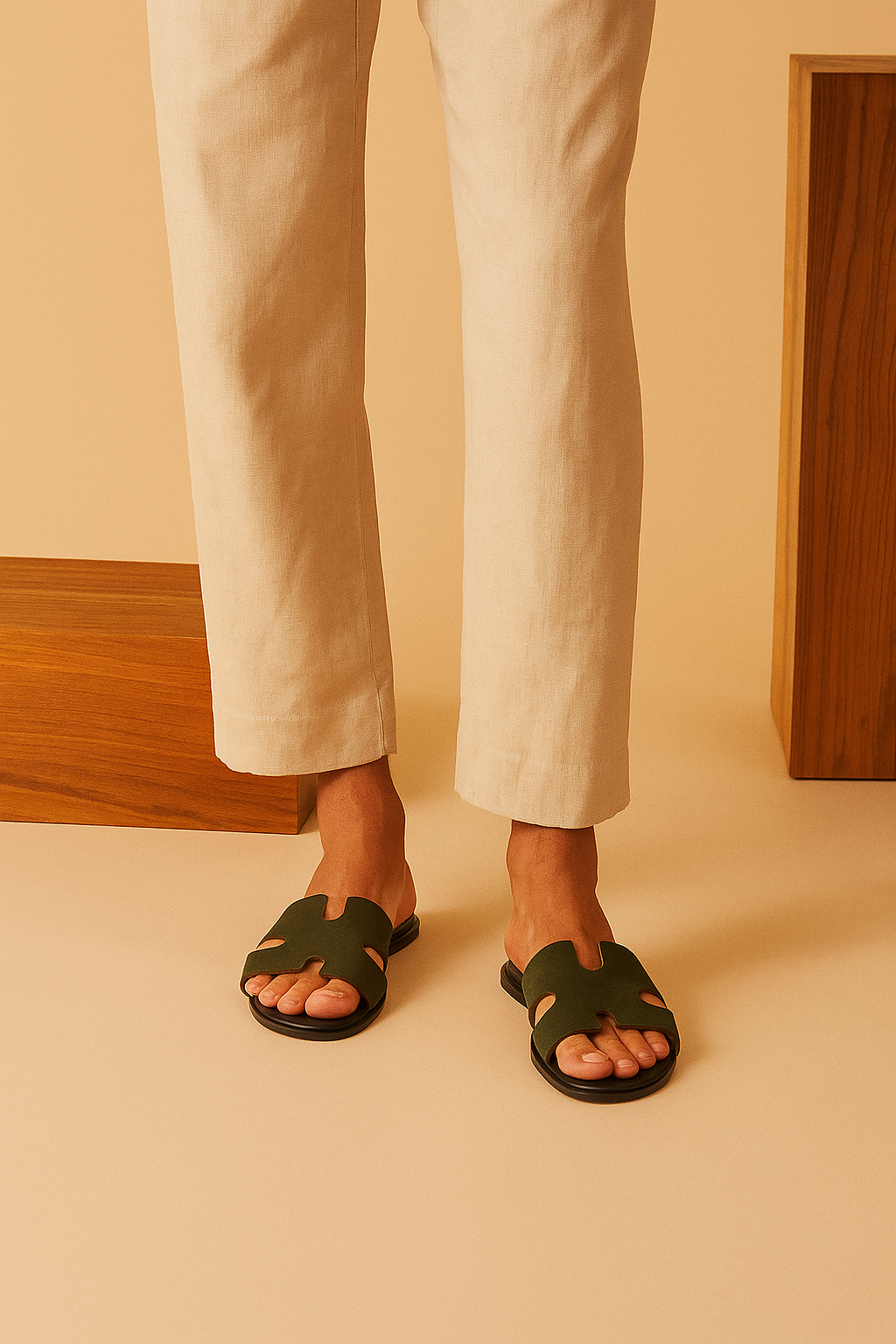 Slider-Men| Parco Suede Green