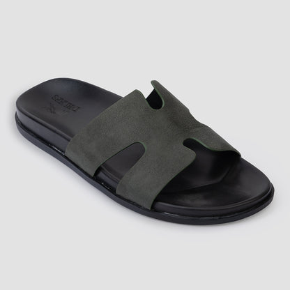 Slider Men | Francesca Suede Green