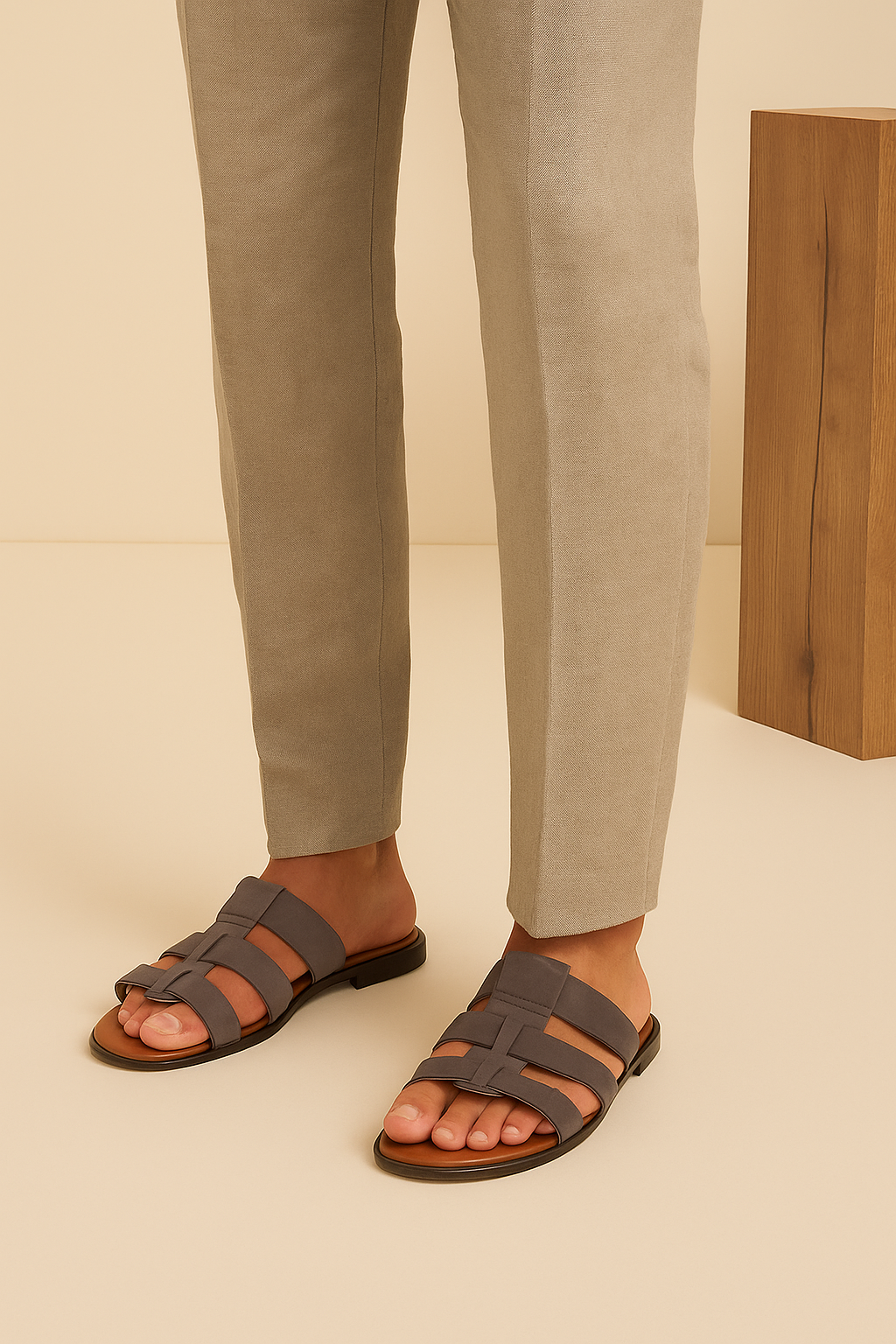 Slider-Men| Jean Brown & Super Suede Grey