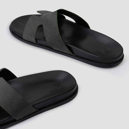 Slider Men | Francesca Suede Green
