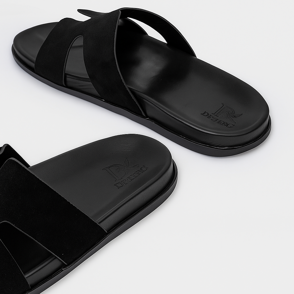 Slider Men | Francesca Suede Black