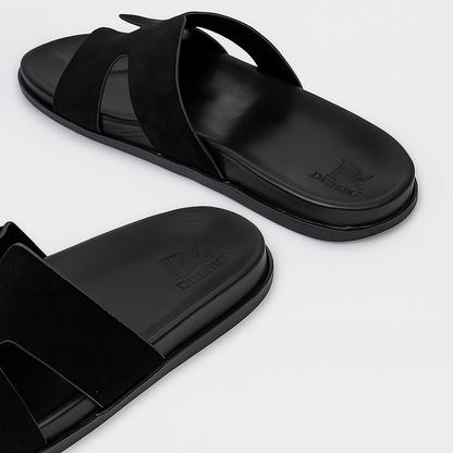 Slider Men | Francesca Suede Black