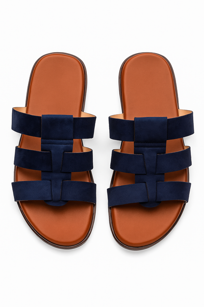 Slider-Men| Jean Tan & Super Suede Blue