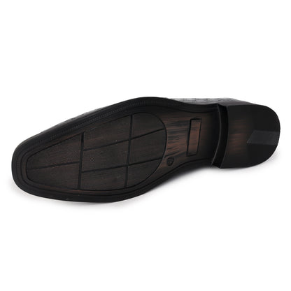 Delefs Men's  Soft leather, effortless style Black Shoes