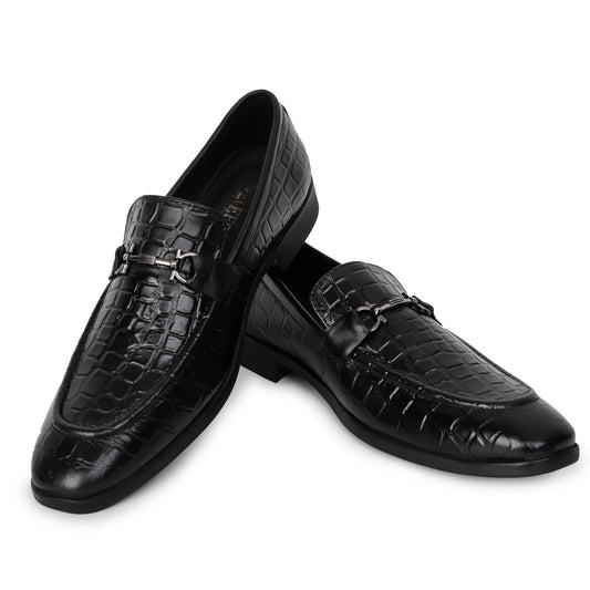 Delefs Men's Soft leather, effortless style Black Shoes