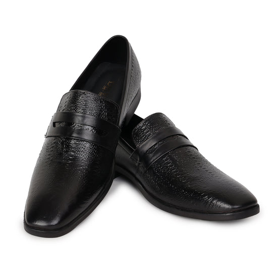 Delefs Men's Soft leather, effortless style Black Shoes