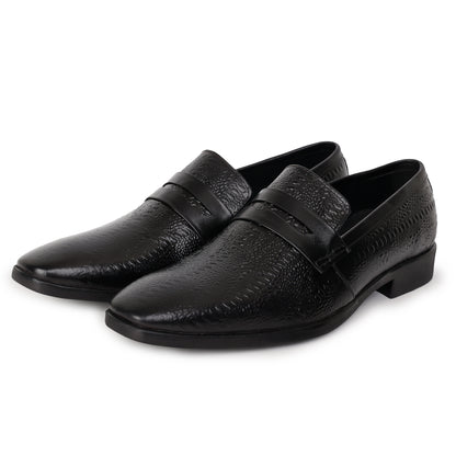 Delefs Men's Soft leather, effortless style Black Shoes