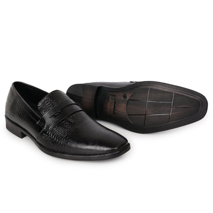Delefs Men's Soft leather, effortless style Black Shoes