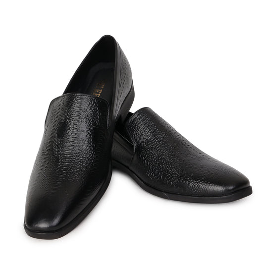 Delefs Men's Soft leather, effortless style Black Shoes