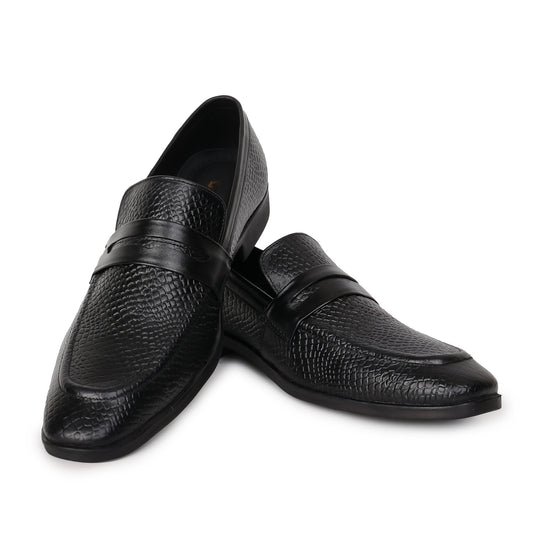 Delefs Men's Soft leather, effortless style Black Shoes