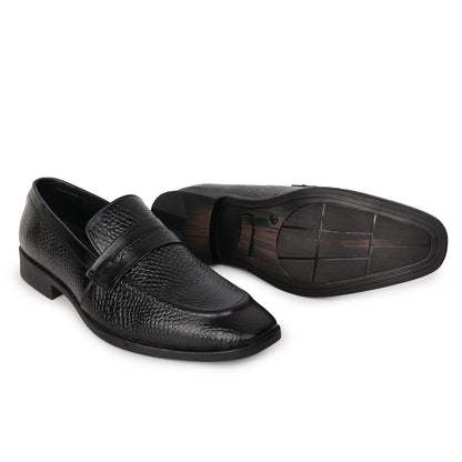 Delefs Men's Soft leather, effortless style Black Shoes